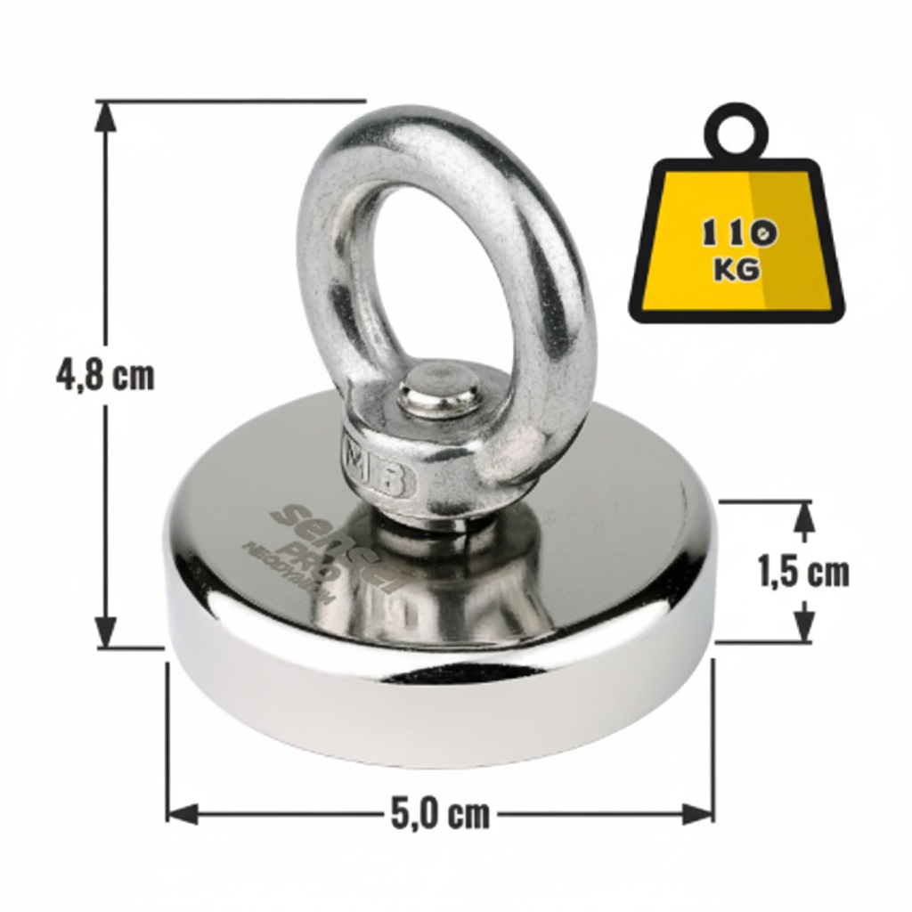 Zestaw Magnes Neodymowy N52 – Udźwig 110 kg