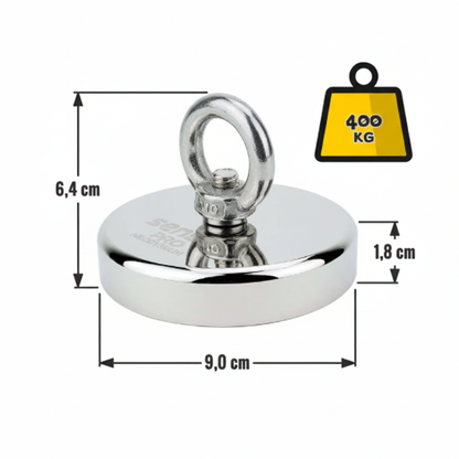 Zestaw Magnes Neodymowy N52 – Udźwig 400 kg